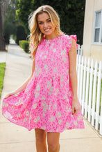 Load image into Gallery viewer, Meet Me in Pink Multicolor Leopard Print Frill Neck Dress
