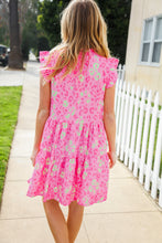 Load image into Gallery viewer, Meet Me in Pink Multicolor Leopard Print Frill Neck Dress
