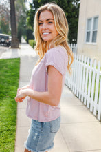 Load image into Gallery viewer, Everyday Chic Maroon &amp; White Stripe Short Sleeve Knit Top
