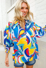 Load image into Gallery viewer, Best in Bold Abstract Print Button-Down Smock Sleeve Top
