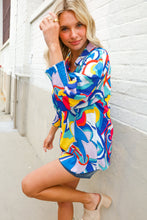 Load image into Gallery viewer, Best in Bold Abstract Print Button-Down Smock Sleeve Top
