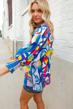 Load image into Gallery viewer, Best in Bold Abstract Print Button-Down Smock Sleeve Top
