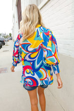 Load image into Gallery viewer, Best in Bold Abstract Print Button-Down Smock Sleeve Top
