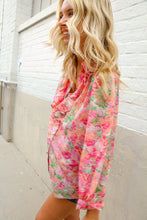 Load image into Gallery viewer, Classy Chic Rose Floral Ruffle Button Down Chiffon Top
