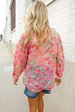 Load image into Gallery viewer, Classy Chic Rose Floral Ruffle Button Down Chiffon Top
