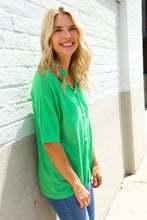 Load image into Gallery viewer, Summer Vibes Green Pointelle Knit Button Down Sweater Top

