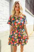 Load image into Gallery viewer, Sunny Days Floral Print Smocked Waist Back Neck Button Romper
