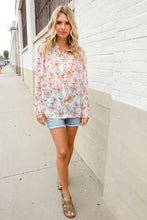 Load image into Gallery viewer, The Feminine Touch Chiffon Button-Down Floral Ruffle Sleeve Blouse
