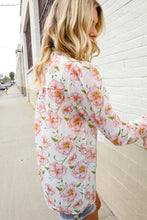 Load image into Gallery viewer, The Feminine Touch Chiffon Button-Down Floral Ruffle Sleeve Blouse
