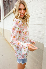 Load image into Gallery viewer, The Feminine Touch Chiffon Button-Down Floral Ruffle Sleeve Blouse

