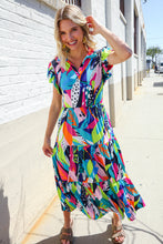 Load image into Gallery viewer, PLUS Feel Your Best Tropical Floral Collar V Neck Midi Dress
