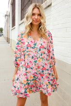 Load image into Gallery viewer, Boho Vibes Cotton Floral Button Down 3/4 Sleeve Tiered Dress
