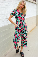 Load image into Gallery viewer, Spring Vibes Tropical Floral Ruffle Sleeve Wide Leg Jumpsuit
