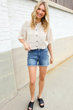 Load image into Gallery viewer, Judy Blue Medium Blue Mid Rise Fray Distressed Denim Shorts

