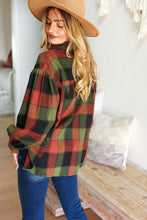 Load image into Gallery viewer, Rock&#39;n Plaid Olive &amp; Rust Button Down Oversized Shirt
