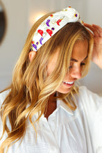 Load image into Gallery viewer, Red White &amp; Blue Gem Cowboy Embellished Top Knot Headband
