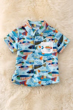 Load image into Gallery viewer, Boys Button Up Fish Printed Shirt

