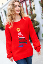 Load image into Gallery viewer, All I Want Red Christmas Tree Lurex Embroidery Sweater
