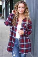 Load image into Gallery viewer, Make a Move Cabernet Plaid Button Down Long Sleeve Top
