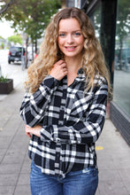 Load image into Gallery viewer, Casual Chic Black Plaid Button Down Long Sleeve Top
