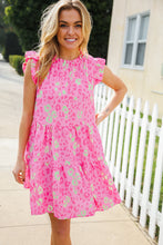 Load image into Gallery viewer, Meet Me in Pink Multicolor Leopard Print Frill Neck Dress

