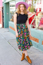 Load image into Gallery viewer, Lead The Way Black Multicolor Floral Lace Fit &amp; Flare Lined Dress
