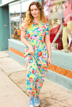 Load image into Gallery viewer, Diva Dreams Lime Floral Print Fit &amp; Flare Maxi Dress
