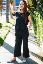 Load image into Gallery viewer, Stand Out Black Textured Shirt Attached Crossover Back Pant Suit
