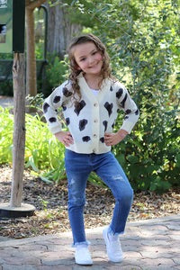 Girls Animal Print Cardigan