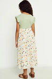 Load image into Gallery viewer, Girls Floral Print Pleated Midi Skirt
