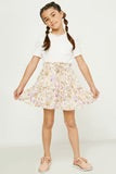 Girls Ruffle Waist Drawstring Skirt