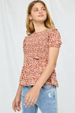 Load image into Gallery viewer, Girls Smocked Ruffled Short Sleeve Top
