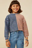 Load image into Gallery viewer, Girls Fabric Blocked Striped Terry Knit Top
