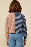 Load image into Gallery viewer, Girls Fabric Blocked Striped Terry Knit Top
