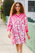 Load image into Gallery viewer, Let&#39;s Meet Up Red &amp; Pink Paisley Drop Shoulder Kimono Dress
