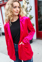 Load image into Gallery viewer, Dazzling Magenta Velvet Lapel Blazer
