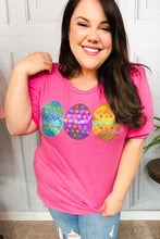 Load image into Gallery viewer, Turn Heads Hot Pink Sequin Easter Egg Terry Top
