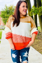 Load image into Gallery viewer, Adorable You Camel &amp; Orange Color Block Sweater
