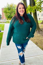 Load image into Gallery viewer, Classy Chic Hunter Green Mock Neck Chest Pocket Knit Sweater
