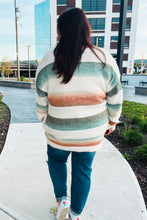 Load image into Gallery viewer, Ivory Striped Button Down Fuzzy Knit Cardigan
