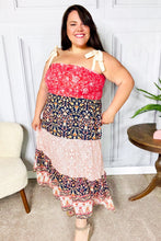 Load image into Gallery viewer, Vacay Vibes Orange Floral Smocked Tube Top Tiered Maxi Dress
