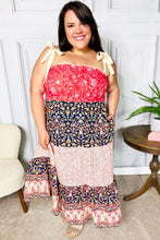 Load image into Gallery viewer, Vacay Vibes Orange Floral Smocked Tube Top Tiered Maxi Dress
