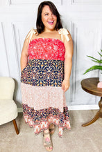 Load image into Gallery viewer, Vacay Vibes Orange Floral Smocked Tube Top Tiered Maxi Dress
