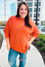 Load image into Gallery viewer, Autumn Vibes Pumpkin Asymmetrical Knit Sweater
