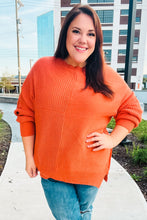 Load image into Gallery viewer, Autumn Vibes Pumpkin Asymmetrical Knit Sweater
