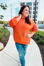 Load image into Gallery viewer, Autumn Vibes Pumpkin Asymmetrical Knit Sweater
