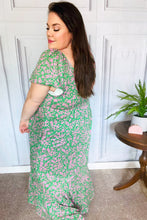 Load image into Gallery viewer, Perfectly You Green Ditzy Floral Fit &amp; Flare Maxi Dress
