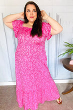 Load image into Gallery viewer, Perfectly You Fuchsia Ditzy Floral Fit &amp; Flare Maxi Dress
