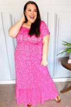 Load image into Gallery viewer, Perfectly You Fuchsia Ditzy Floral Fit &amp; Flare Maxi Dress
