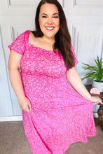 Load image into Gallery viewer, Perfectly You Fuchsia Ditzy Floral Fit &amp; Flare Maxi Dress
